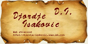 Đorđe Isaković vizit kartica